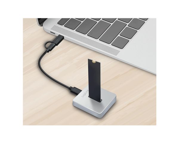 Docking Station: Logilink QP0034 1-Port USB 3.2 Gen2 10 Gbit/s M.2 NVMe (PCIe) Docking Station Aluminum