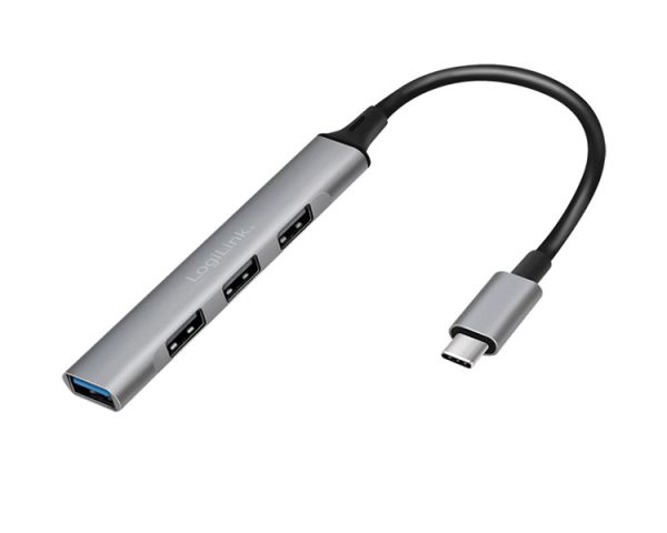 USB Hub: Logilink UA0392 USB3.2 Type-C 4-port Slim Hub With Aluminum Casing