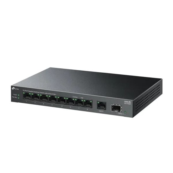 TP-Link, LS1210GP, 9-Port Gigabit Desktop Switch with 8-Port PoE+