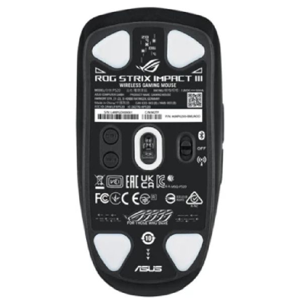 Mouse ASUS ROG Strix Impact III, RGB, WL/BT, чёрный