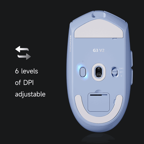 Mouse MCHOSE G3 V2, USB-A/WL/BT, синій