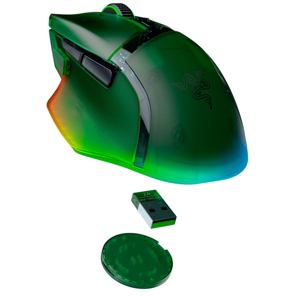 Razer Mouse Basilisk V3 Pro 35K, RGB, USB-A/WL/BT, Phantom Green Ed.