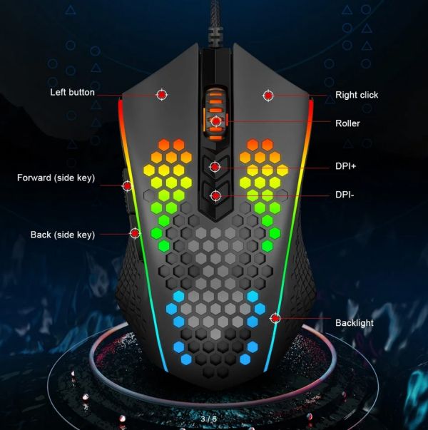 Redragon Memeanlion honeycomb Wired gaming mouse Optical