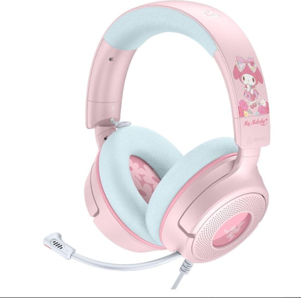 Razer Kraken V4 X Wired Gaming Headset: 40 mm Drivers - Cardioid Mic - Memory Foam Cushions - Chroma RGB Lighting - Type C & Type A Cable - for PC, Mac, PS5, Nintendo Switch 2 - My Melody Edition