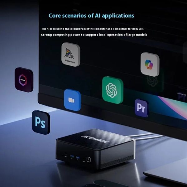 Mini PC ACEMagic F2K, AMD Ryze 7 8845HS, 16GB, 512GB SSD, Integrated Gray