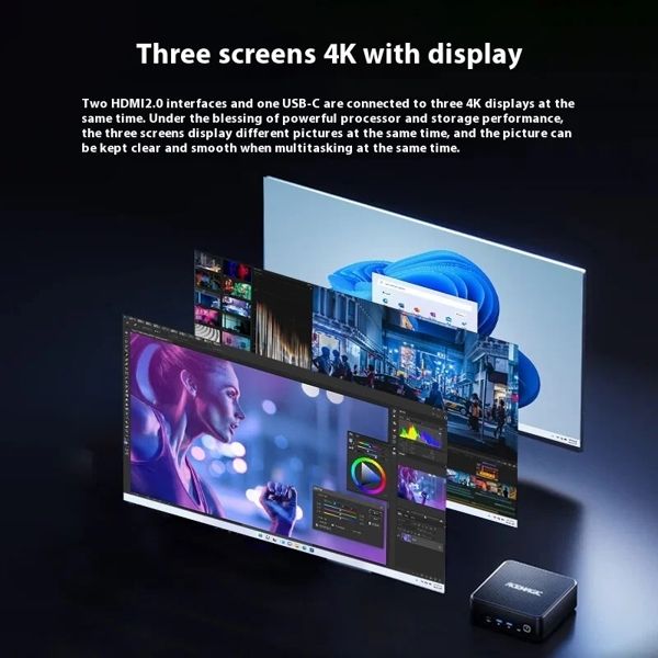 Mini PC ACEMagic F2K, AMD Ryze 7 8845HS, 16GB, 512GB SSD, Integrated Gray