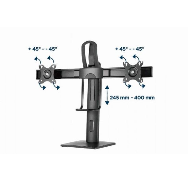 Monitor stand: Gembird MS-D2-01 Double monitor desk stand height adjustable 17"-27"