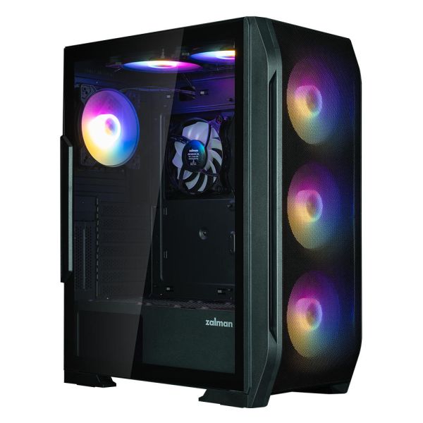 Zalman PC case N7 PLUS V2 without PSU, 1xUSB3.0, 2xUSB2.0, 6x120mm RGB Rainbow,  1x120mm, VGA 340mm, LCS ready, TG Side Panel, ATX, black