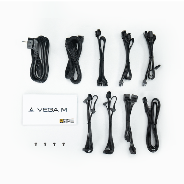 CHIEFTEC PSU Vega M (850W), >90%, 80+ Gold, 135mm FDB, 1xMB 24pin(20+4), 2xCPU 8pin(4+4), 3xMolex, 6xSATA, 4xPCIe 8pin(6+2), 1xPCIe GEN5 16pin, Fully Modular