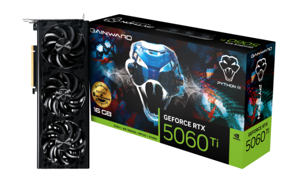 Gainward RTX5060Ti PYTHON III OC 16GB GDDR7 128bit 3-DP HDMI