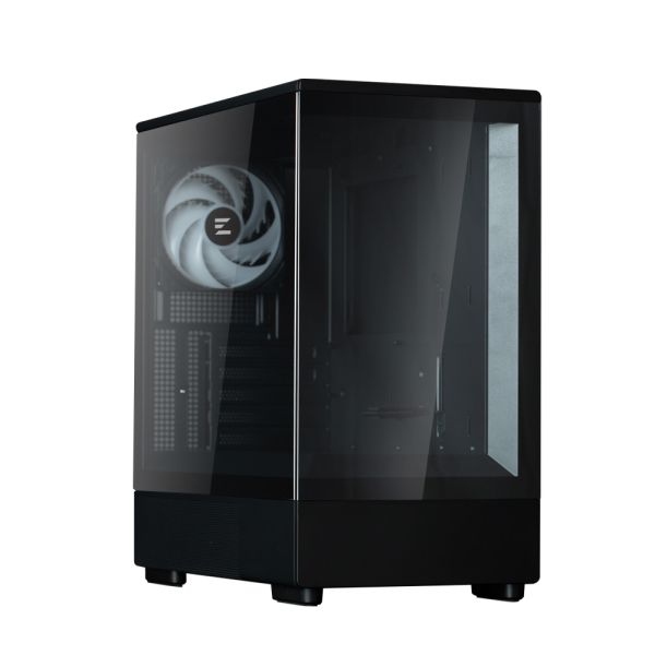 Zalman PC case P10 without PSU, 1xUSB3.0, 1xUSBType-C, 1x120mm ARGB, VGA 384mm, LCS ready, TG Side Panel, mATX, black