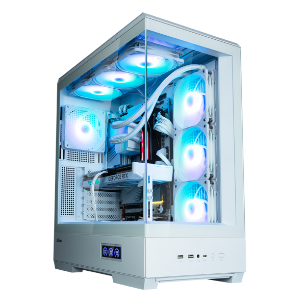 Zalman PC case P50 DS without PSU, 2xUSB3.0, 1xUSBType-C, 4x120mm ARGB, VGA 435 mm, LCS ready, TG Side Panel, ATX, white
