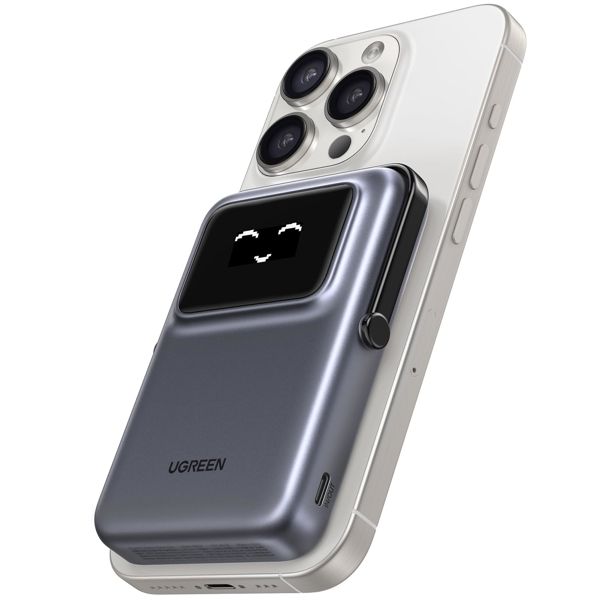 Portable Charger UGREEN PB572 (45327) Uno, 10000mAh 7.5W, Magnetic Wireless Power Bank, Grey