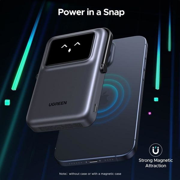 Portable Charger UGREEN PB572 (45327) Uno, 10000mAh 7.5W, Magnetic Wireless Power Bank, Grey