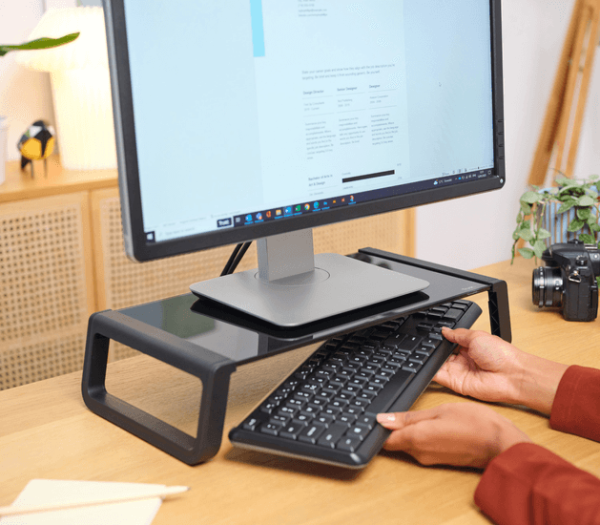 MONTA GLASS MONITOR STAND BLK