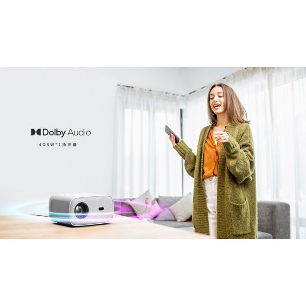 Projector ALLX AX-PF350W, LCD Projector, FHD 1920x1080, 320Lm, White