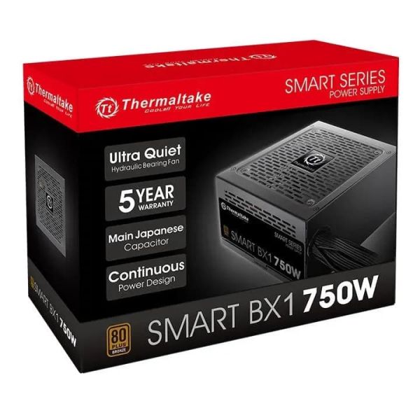 Smart BX1 750W, Thermaltake, Power Supply 750W, 80 PLUS Bronze, 12cm Hydraulic bearing fan, EU, 230V, PS-SPD-0750NNSABE-1