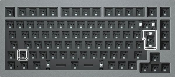Keyboard mechanical Keychron Q1 75Key, Gateron Phantom Blue, Hot-Swap, QMK, Knob, USB-A, EN, RGB, Сірий