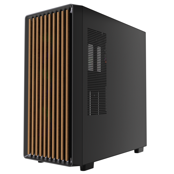Case ALLX AX-G2147, Computer Case, EATX, ATX, MATX, ITX, USB 3.0, USB, HD Audio, Black/Brown