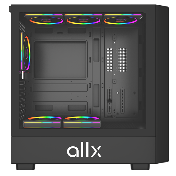 Case ALLX AX-G2147, Computer Case, EATX, ATX, MATX, ITX, USB 3.0, USB, HD Audio, Black/Brown