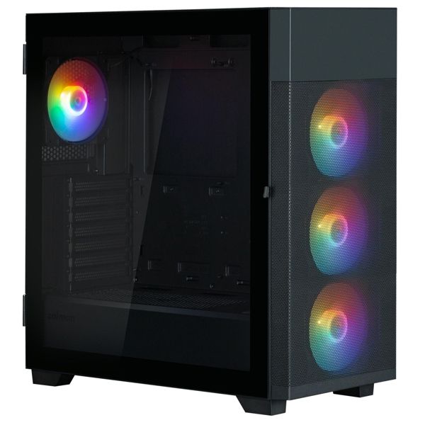 Zalman PC case  S5 Neo without PSU, 1xUSB3.1, 1xUSB2.0, 4x120mm FRGB, VGA 390mm, LCS ready, TG Side Panel, ATX, black