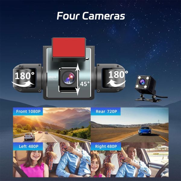 BDI 4 Channel Car Dash Camera 360