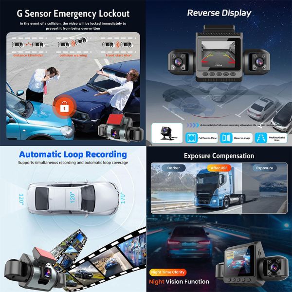 BDI 4 Channel Car Dash Camera 360