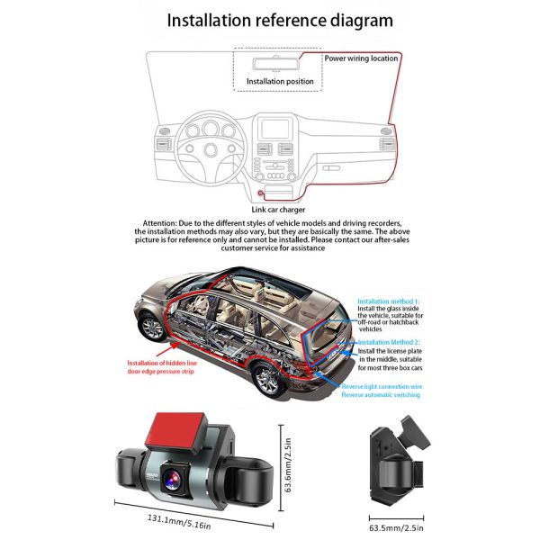 BDI 4 Channel Car Dash Camera 360