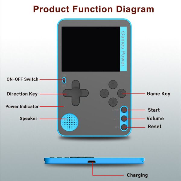 Mini Handheld Retro Video Game Console Built-in 500 Classic Games