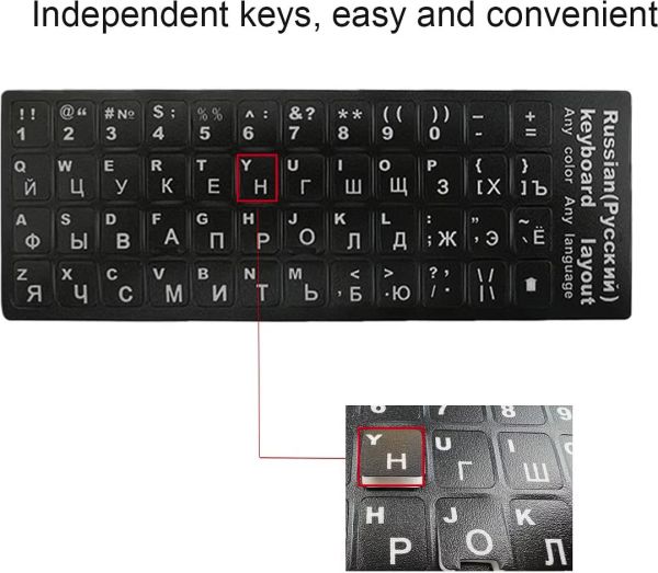 Russian Keyboard Stickers White
