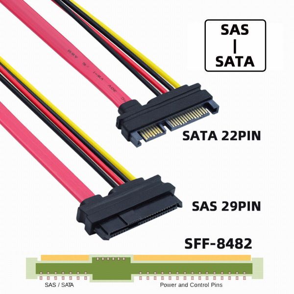 SAS (29pin) HDD to SATA (22pin) adapter