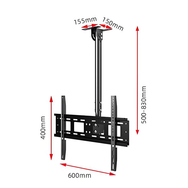 Allscreen C514, 40"-70", TV Ceiling Mount, Black