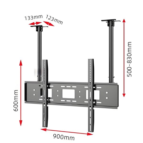 Allscreen C521, 55"-95", TV Ceiling Mount, Black