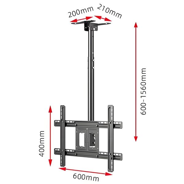 Allscreen C560-15, 32"-75", TV Ceiling Mount, Black