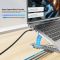 D1137A, UNITEK, Laptop Stand, Foldable, with Docking Station- 2*USB-A+USB-C 5Gbps+HDMI 4K+SD/Micro SD+PD 100W), Space Grey.