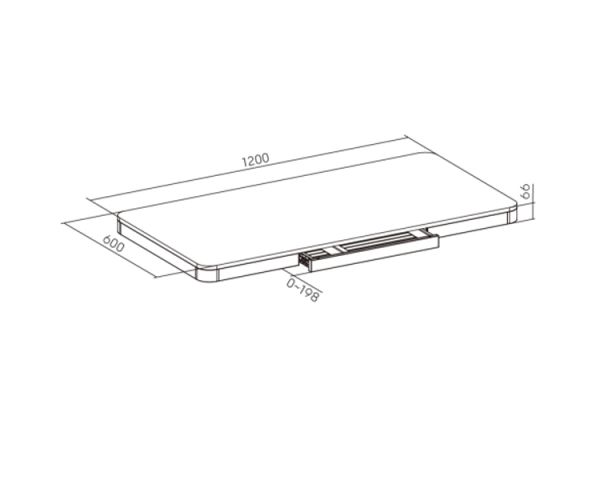 Table top: Vertex VX-CDS-12060RB Compact Desktop Set Rustic Brown