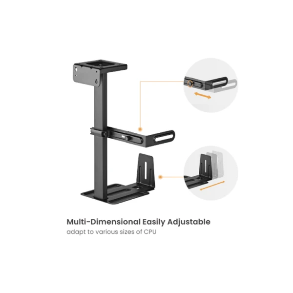 Case Holder: Vertex VX-UMCS-02B Easy Set-Up Under-Desk/Wall CPU Holder