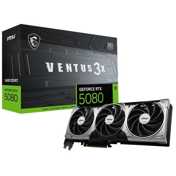 MSI Graphic Card GeForce RTX 5080 16GB GDDR7 VENTUS 3X OC