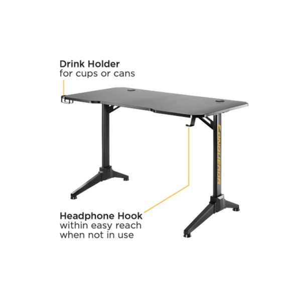 Desk: Vertex VX-GD-01B Conqueror Gaming Desk Black