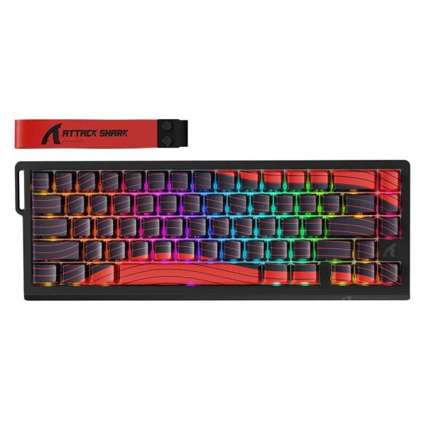Attack shark X68 PRO Black and Red contour lines