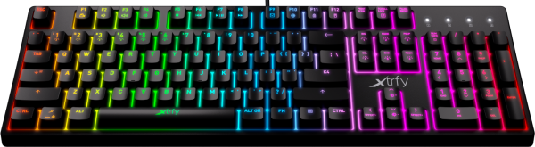 Keyboard mechanical Xtrfy K4  104Key, Kailh Red, USB-A, EN/RU, RGB, Чорний