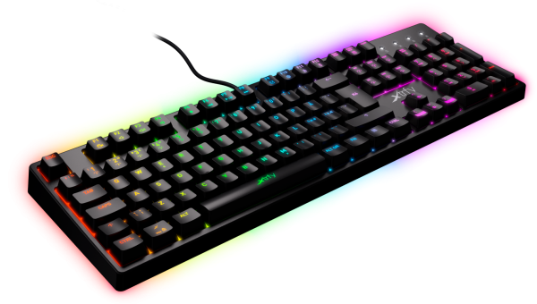 Keyboard mechanical Xtrfy K4  104Key, Kailh Red, USB-A, EN/RU, RGB, Чорний