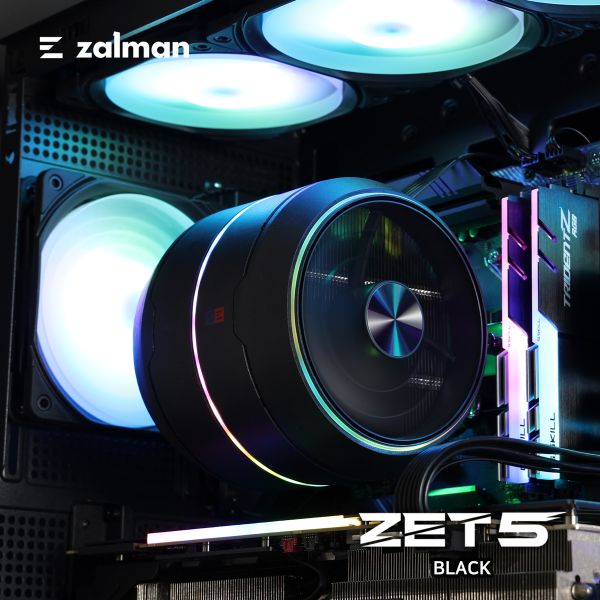 Zalman CPU cooler ZET5, ARGB LGA 1851, 1700, 1200, 115x, AM5, AM4,  4pin PWM, 3pin+5VARGB, TDP200W, black